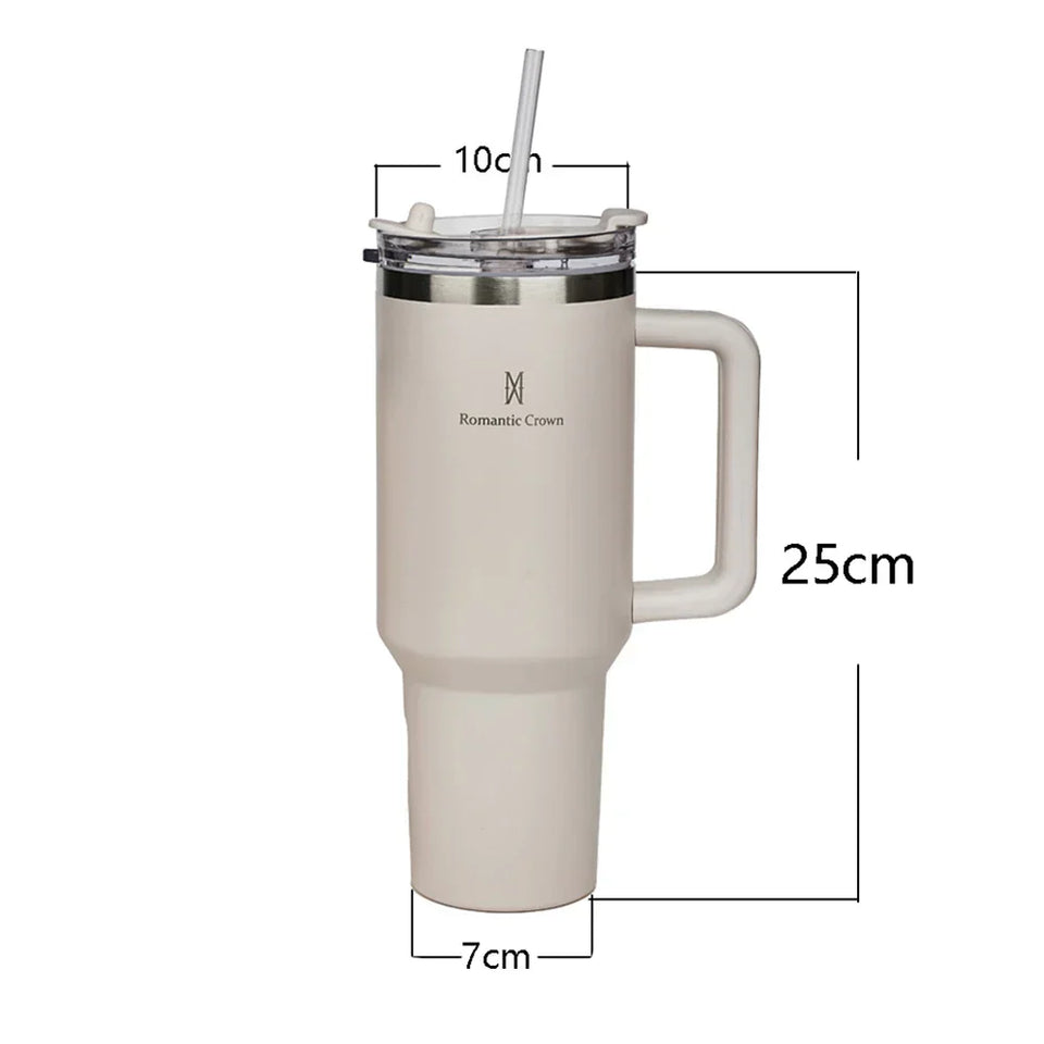 Copo Térmico 1200ml Aço Inoxidável - Garrafa Térmica com Canudo