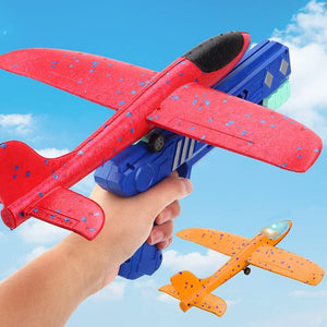 Avião Planador Com Lançador - Brinquedo Aeronave Voadora