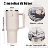 Copo Térmico 1200ml Aço Inoxidável - Garrafa Térmica com Canudo