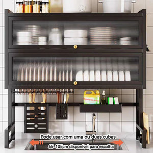 Escorredor de Louças Decoteam Com 2 Andares em Aço Inox