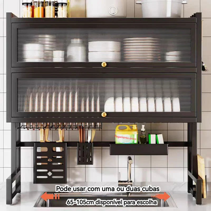 Escorredor de Louças Decoteam Com 2 Andares em Aço Inox